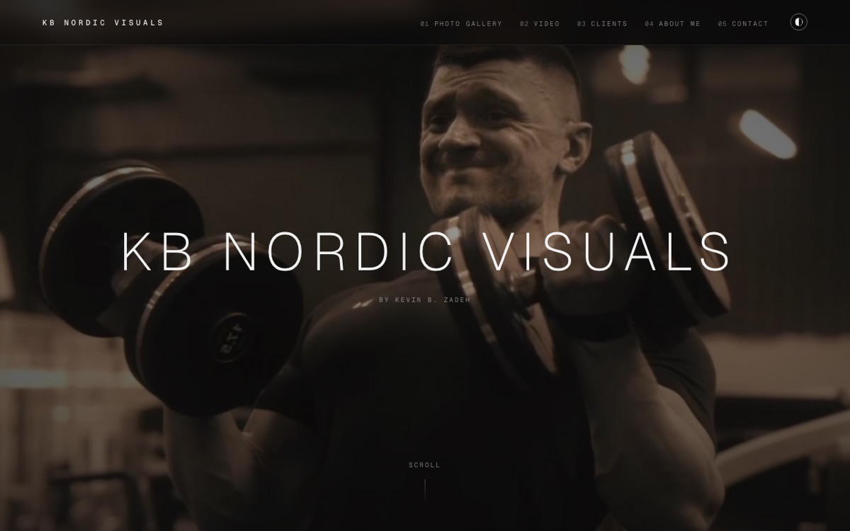 KB Nordic Visuals — portföljhemsida åt fotograf och filmare